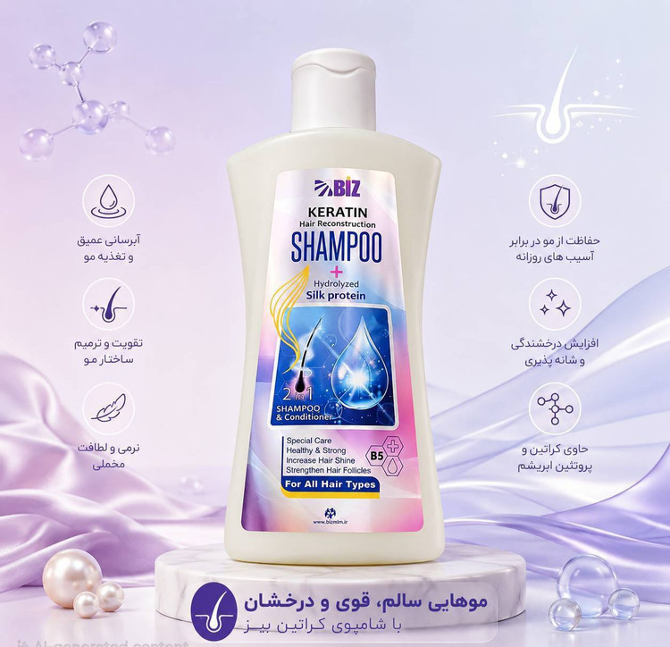 شامپو کراتین پروتئین هیدرولیز شده ابرشیم